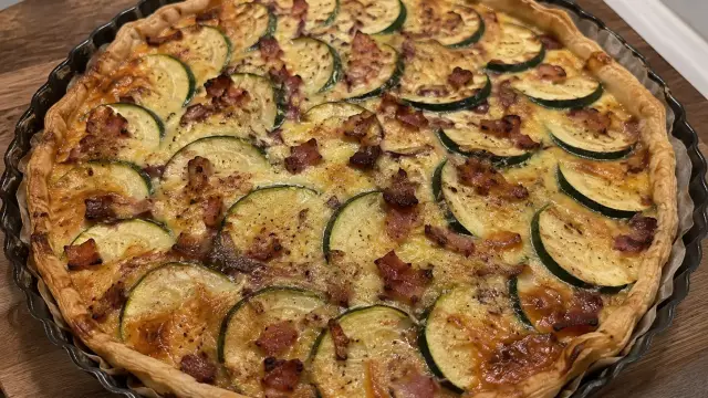 Slaný cuketový koláč (Quiche) z lístkového cesta