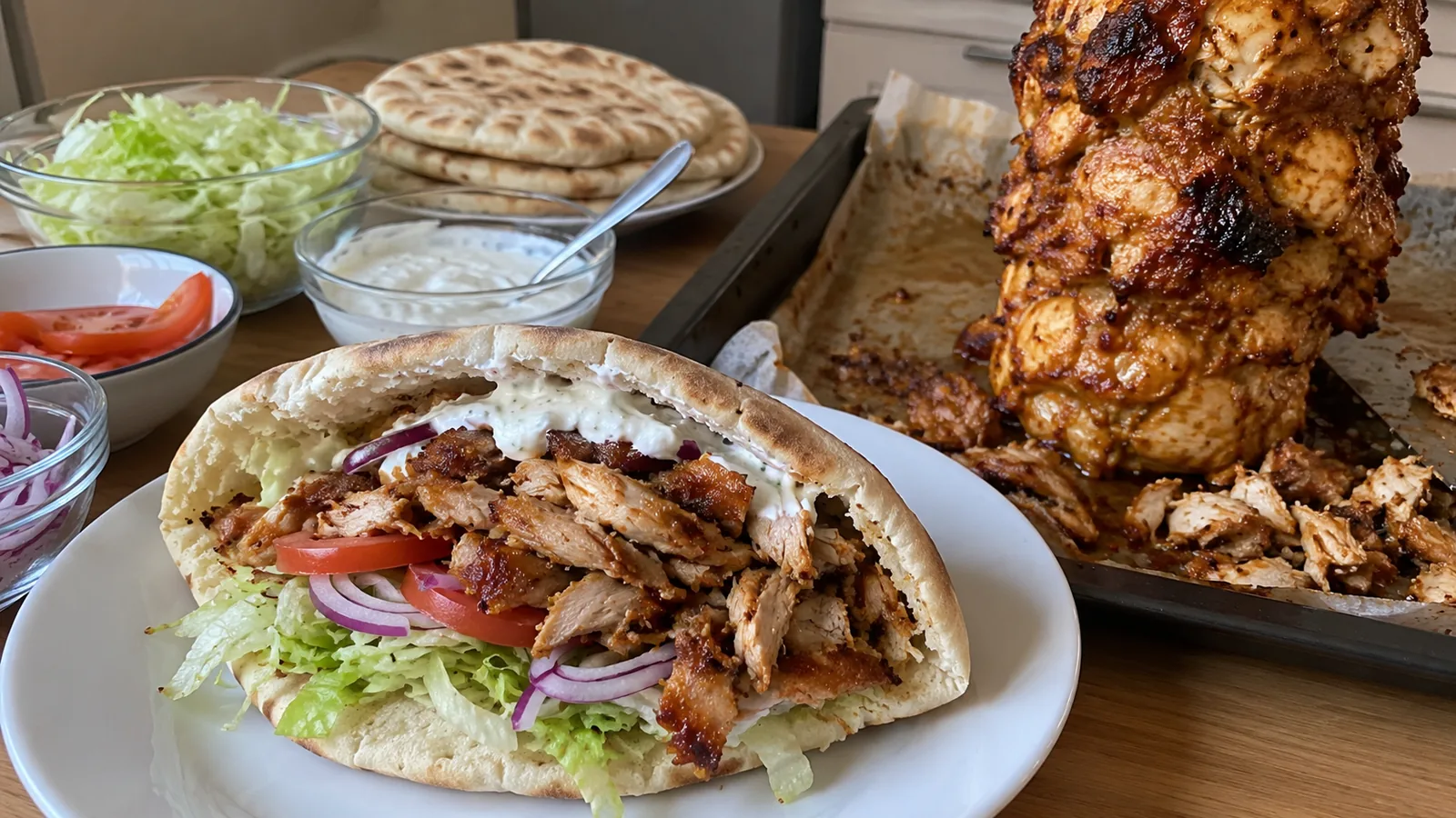 Domáci kurací kebab z rúry v domácej pite