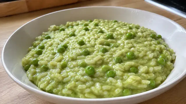 Krémové talianske hráškové rizoto s parmezánom