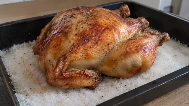 Kura pečené na soli s dokonalou kôrkou