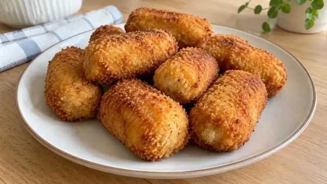 Chrumkavé kuracie krokety zo zvyškov pečeného mäsa