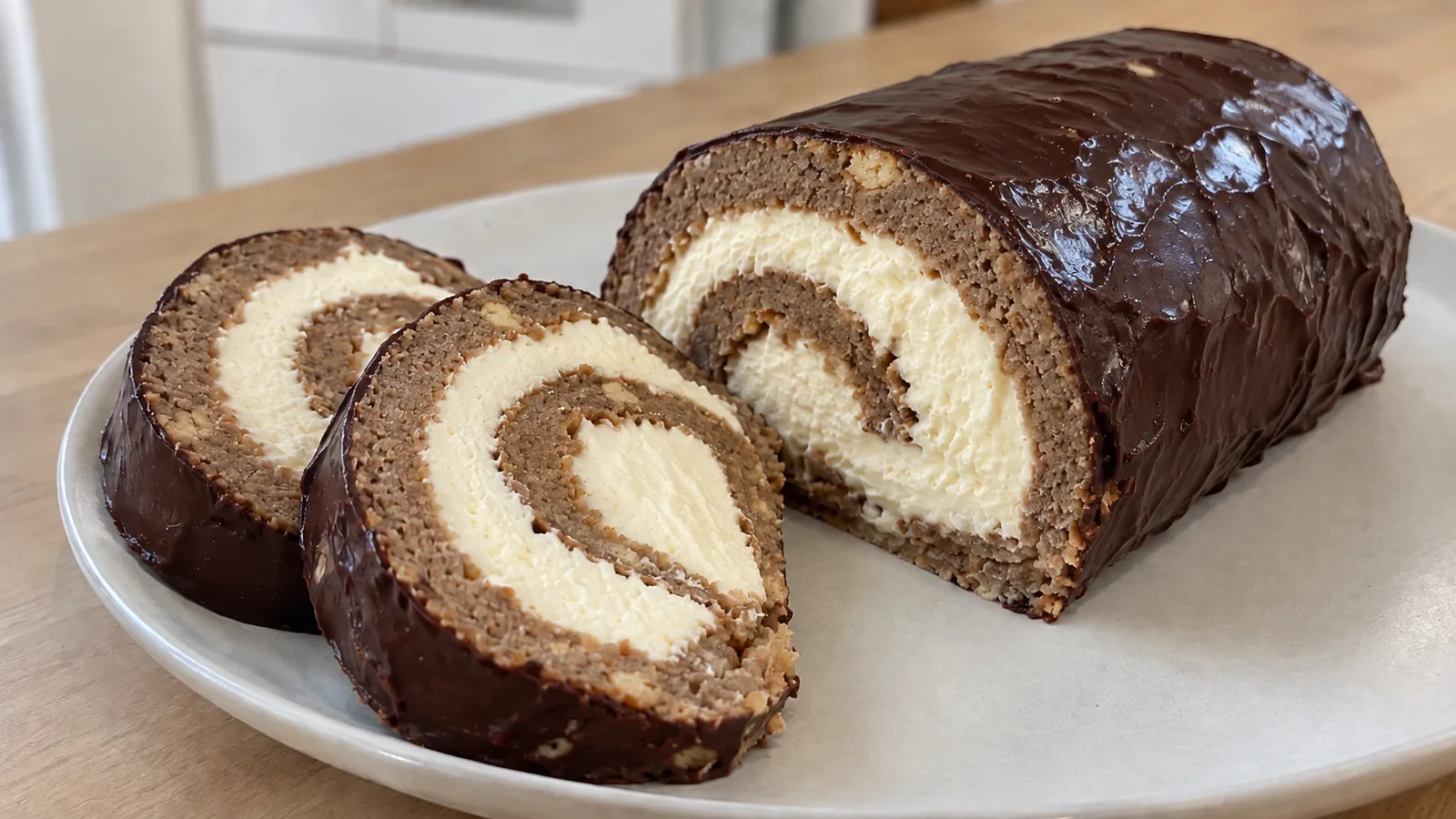Nepečená gaštanová roláda s mascarpone