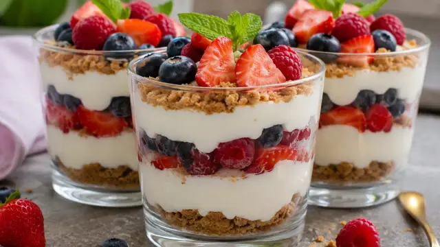 Rýchly dezertný pohár s mascarpone a letným ovocím
