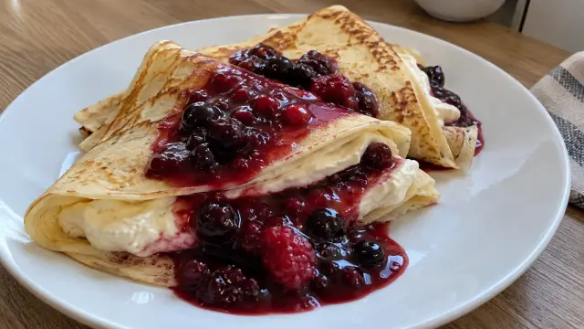 Palacinky s mascarpone a lesným ovocím