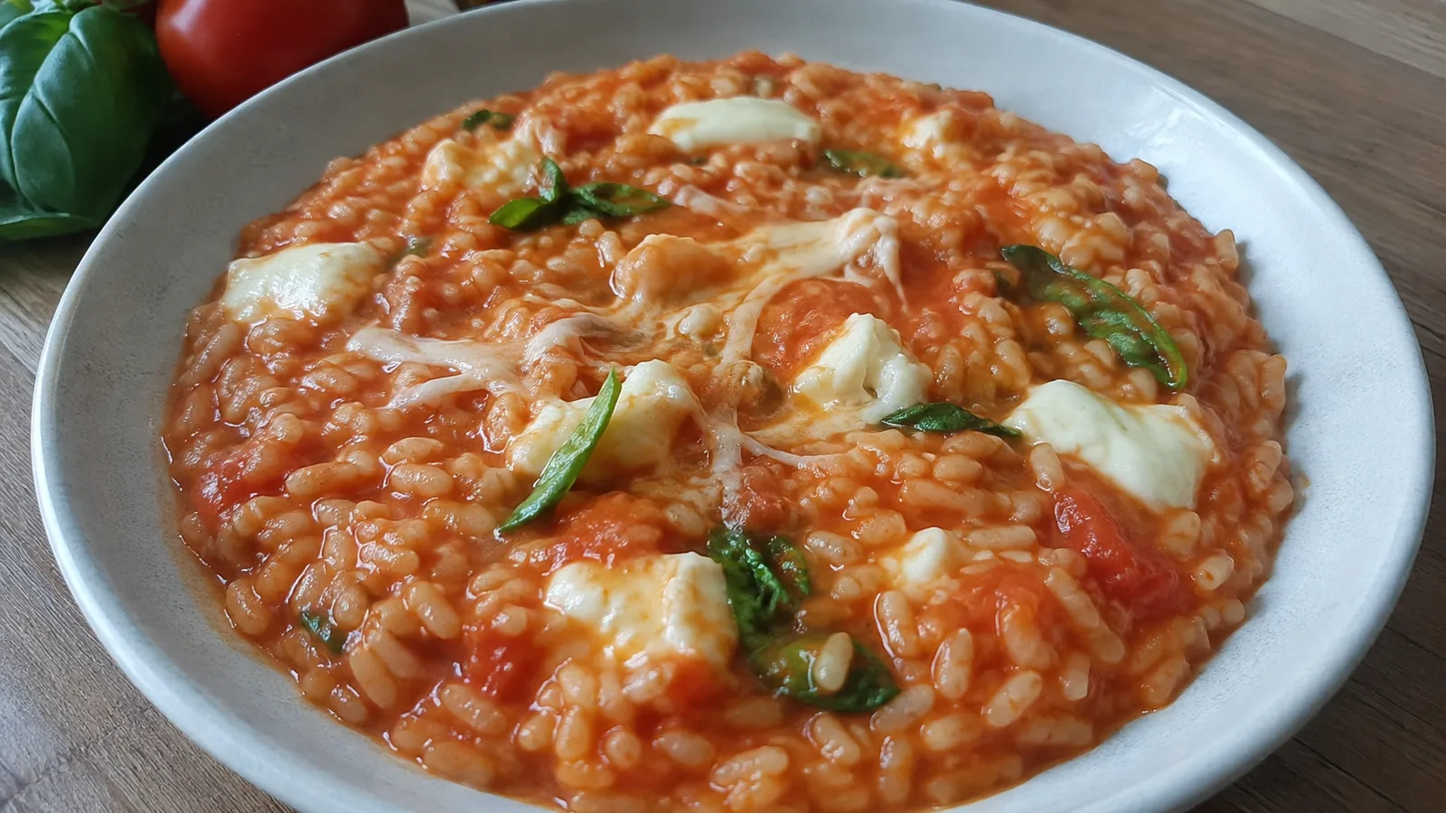 Letné paradajkové rizoto s čerstvou mozzarellou