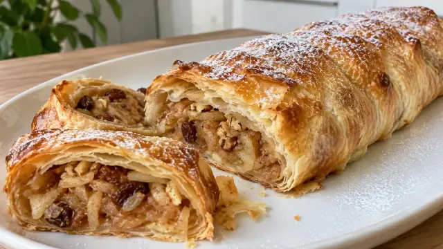 Rýchla jablková štrúdľa z lístkového cesta