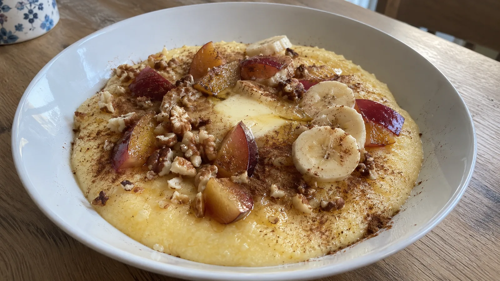 Sladká kukuričná kaša (polenta) so škoricovým maslom