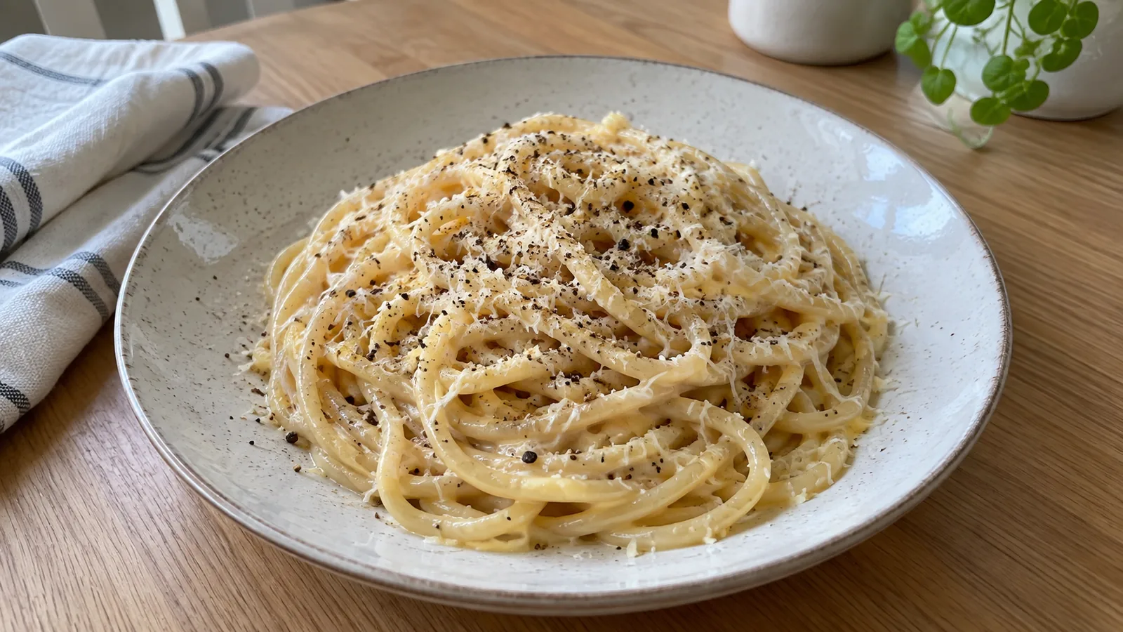 Rímske špagety Cacio e Pepe
