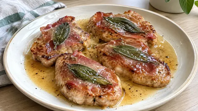 Tradičná talianska Saltimbocca alla Romana na bielom víne