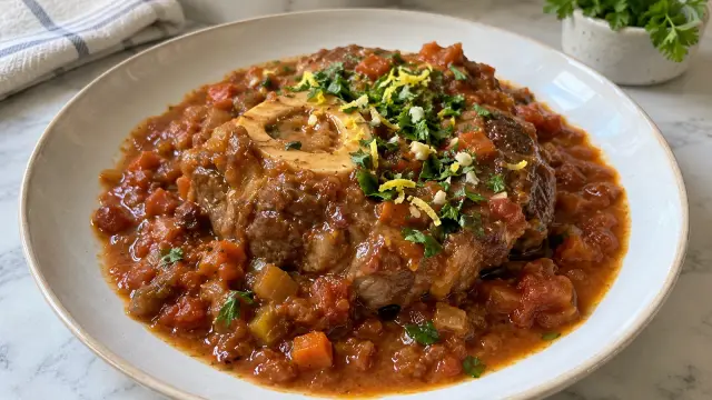 Tradičné talianske Ossobuco na milánsky spôsob s gremolatou