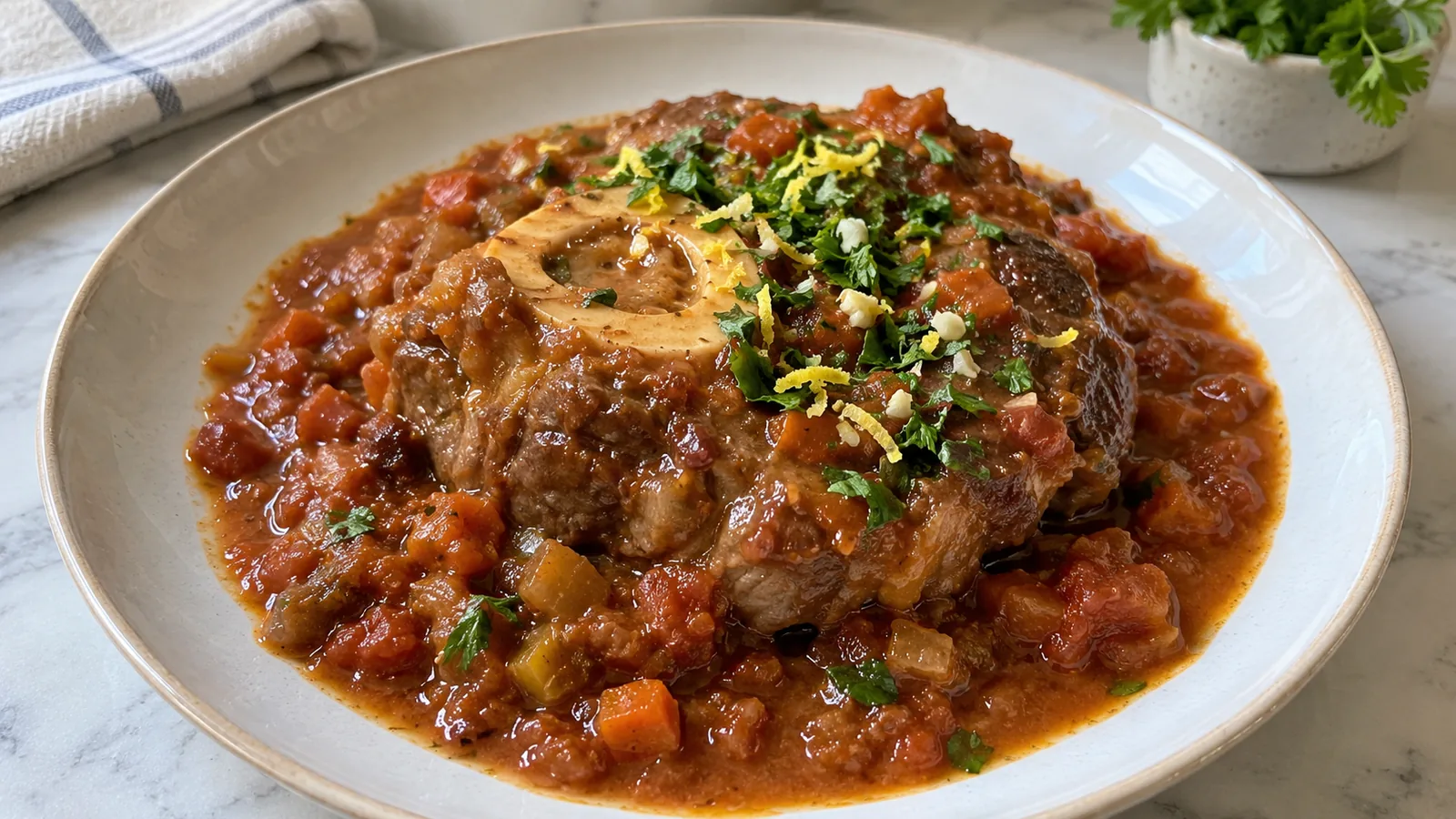 Tradičné talianske Ossobuco na milánsky spôsob s gremolatou
