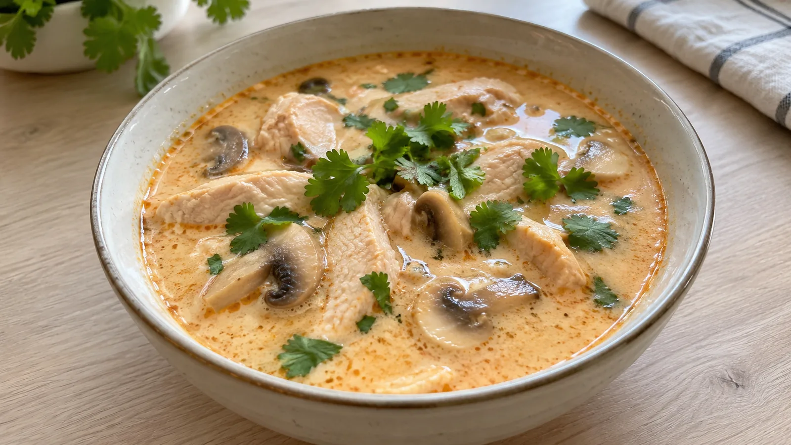 Tom Kha Gai (Thajská kokosová polievka)