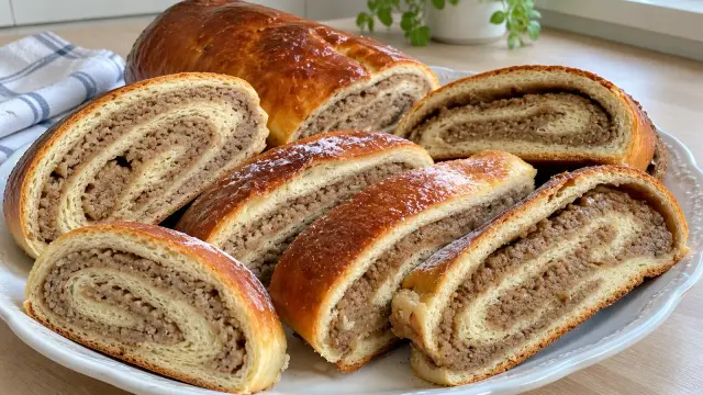Tradičný kysnutý orechový závin