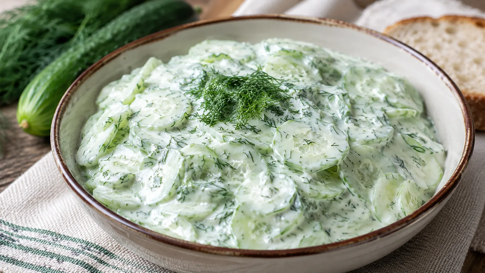 Tradičný uhorkový šalát so smotanou a kôprom (babičkin recept)