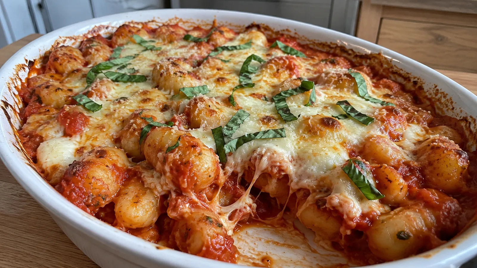 Zapekané gnocchi s paradajkovou omáčkou a mozzarellou