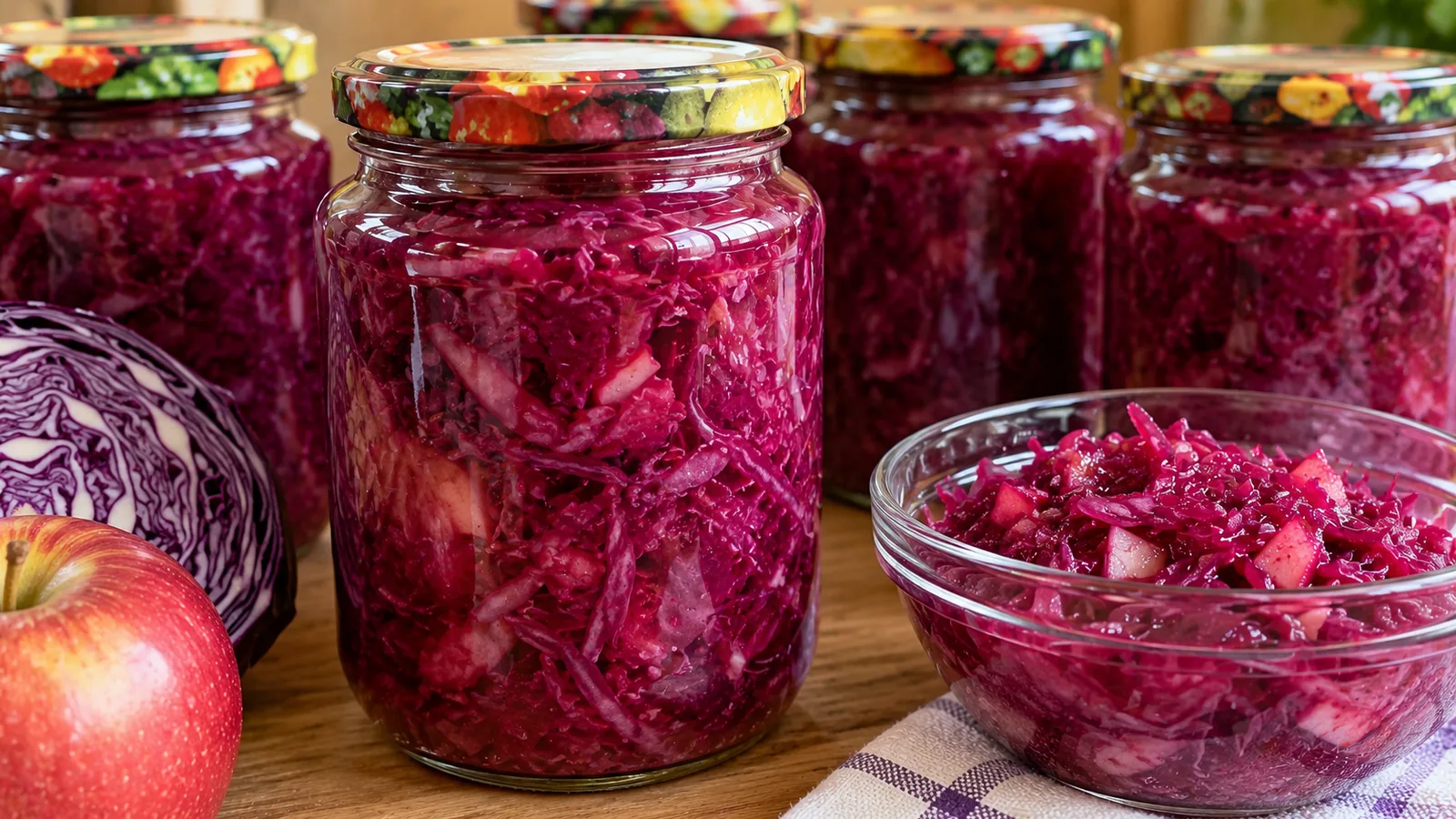 Zaváraná červená kapusta s jablkami (ako čerstvá)