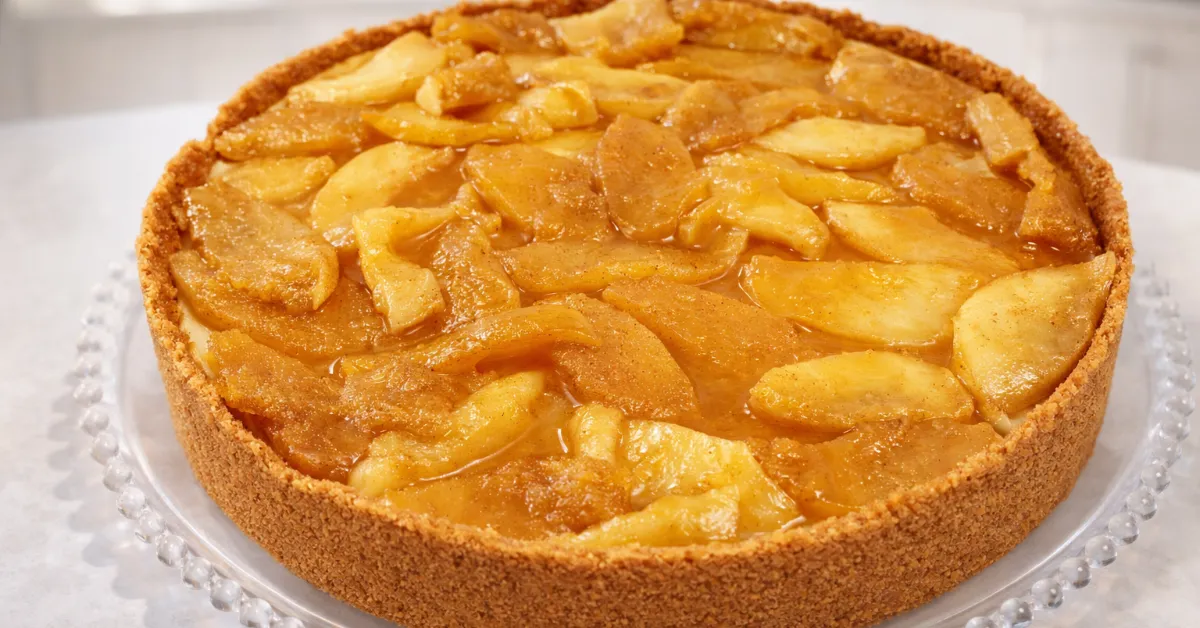 Jogurtový koláč s jablkami a sušienkami: Krémový ako cheesecake