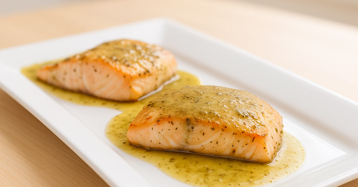 Losos na panvici s citrónovo-maslovou omáčkou
